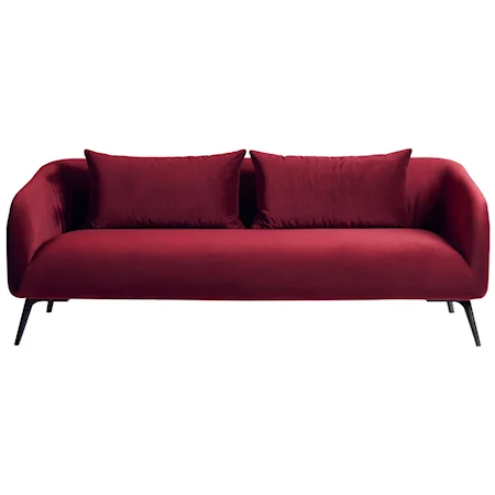 Contemporary Moulin Sofa in Red Velvet